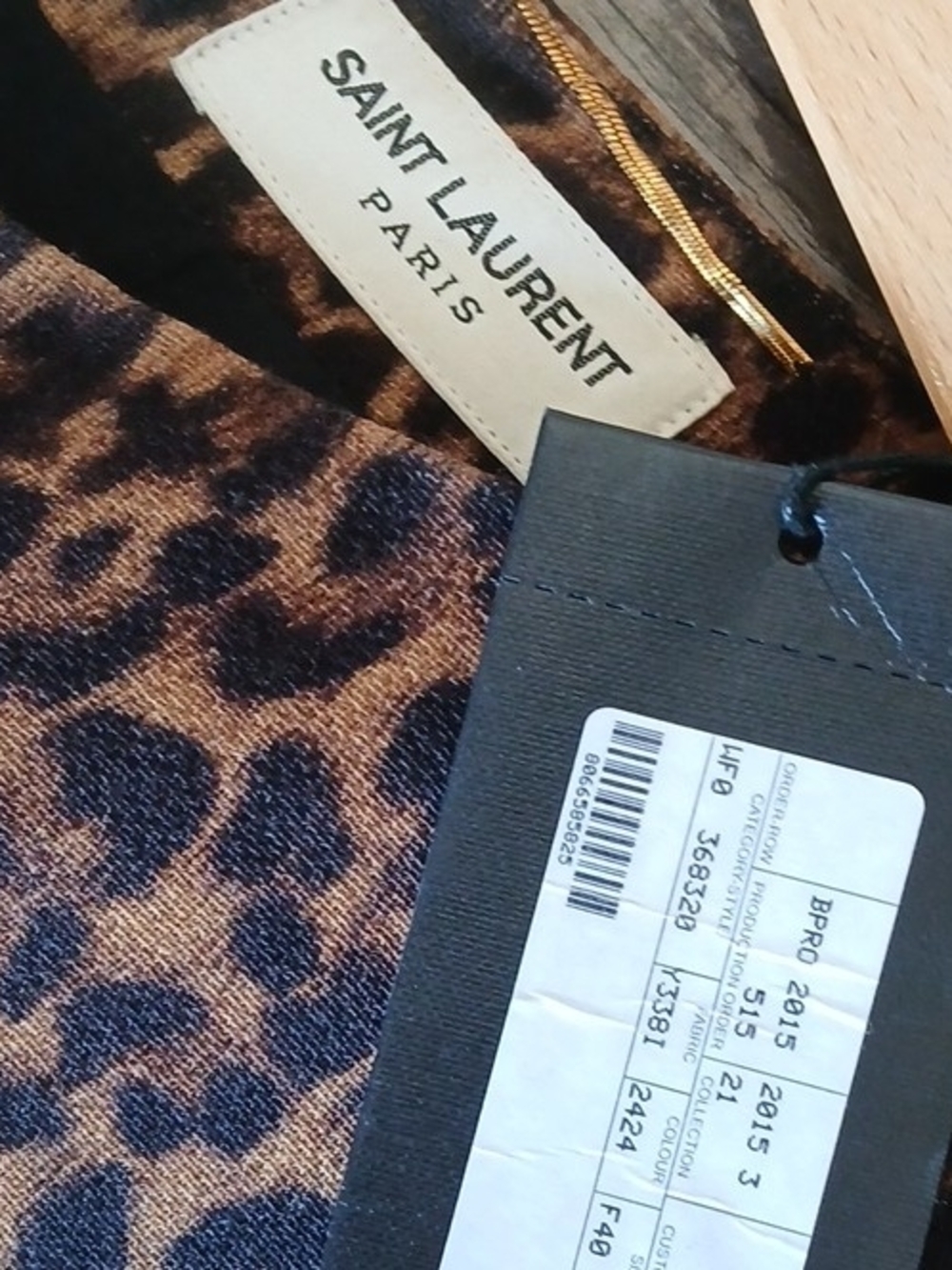 ​NWT Saint Laurent Paris Hedi Slimane Fall/Winter 2015 Leopard Silk Shift Dress